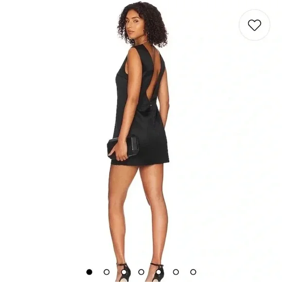 Revolve Lacademie Ames black satin mini dress